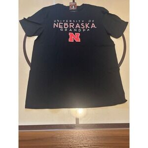 Image One University of Nebraska Grandpa T-Shirt Mens Medium Black Huskers NWT